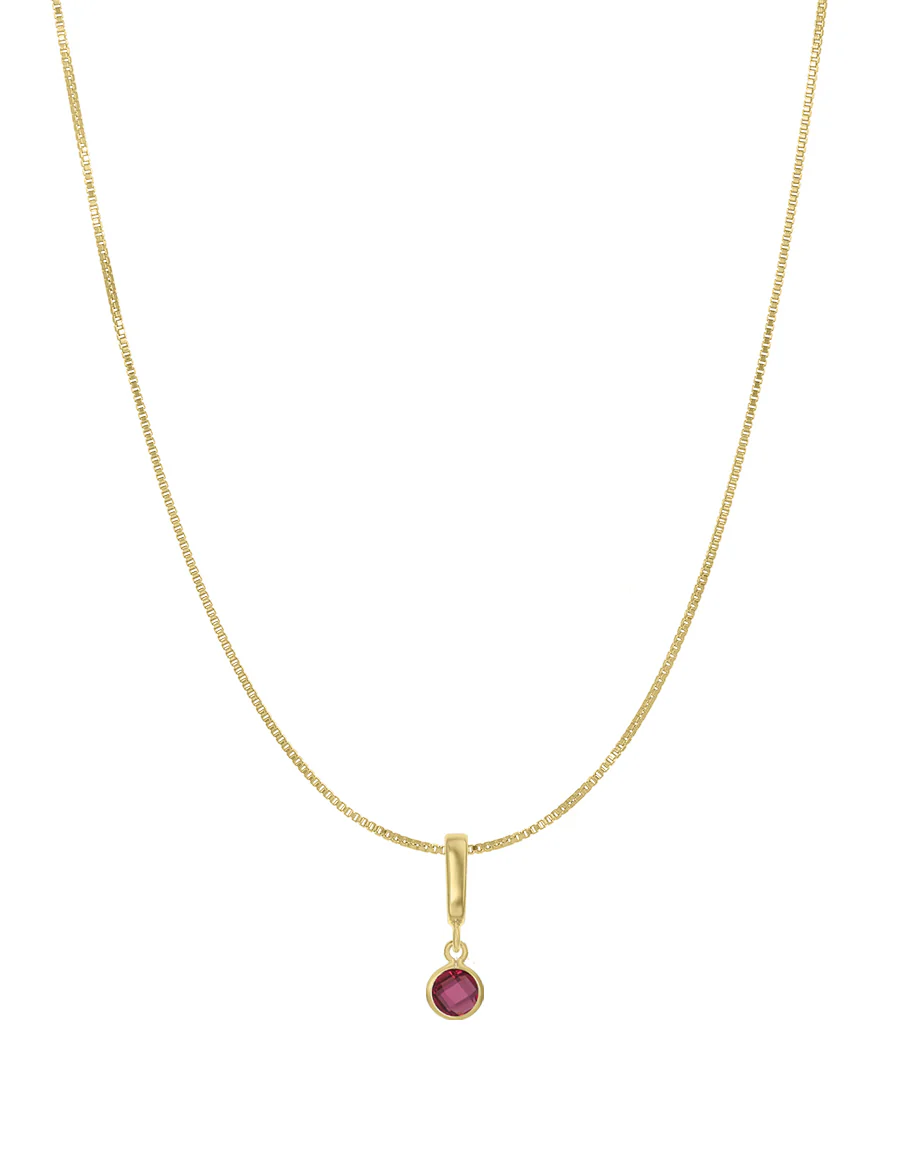 Bezel Birthstone Necklace - Image 3