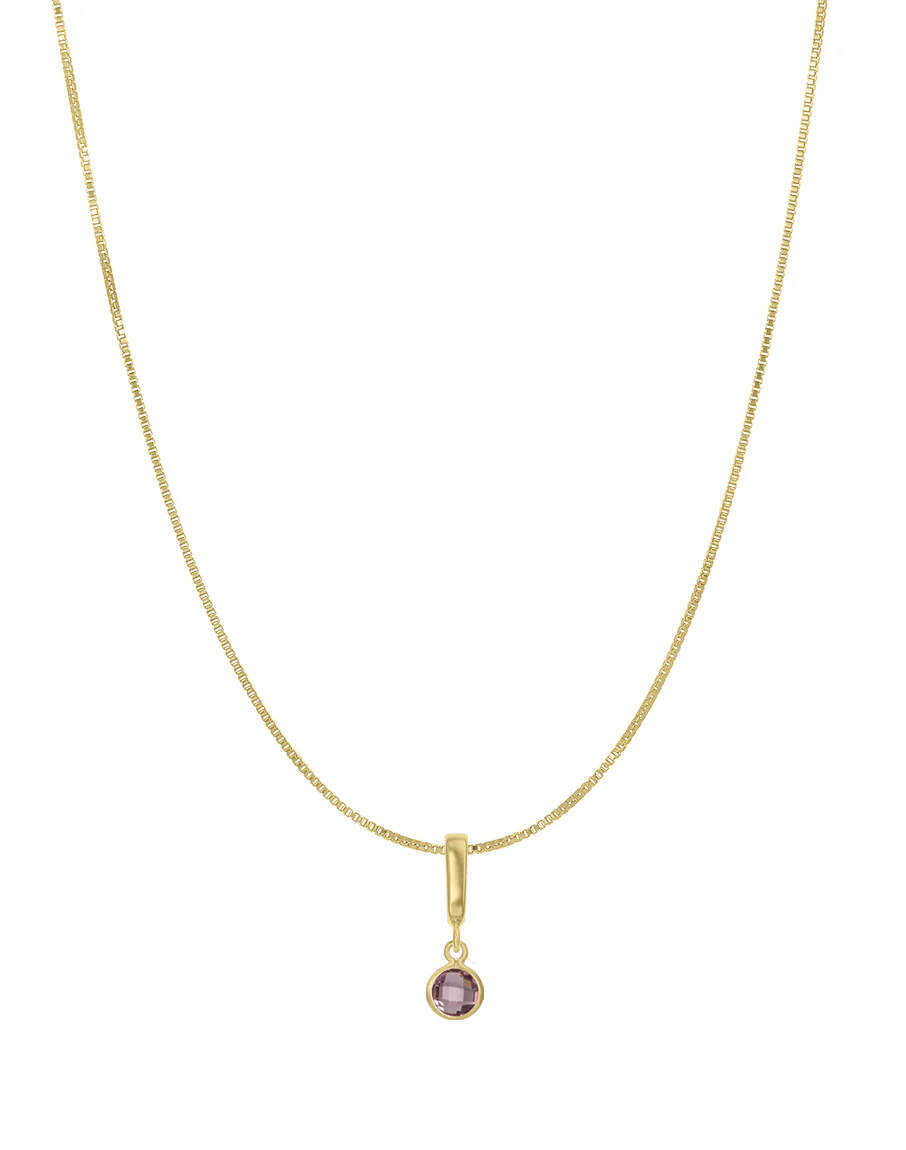Bezel Birthstone Necklace - Image 4
