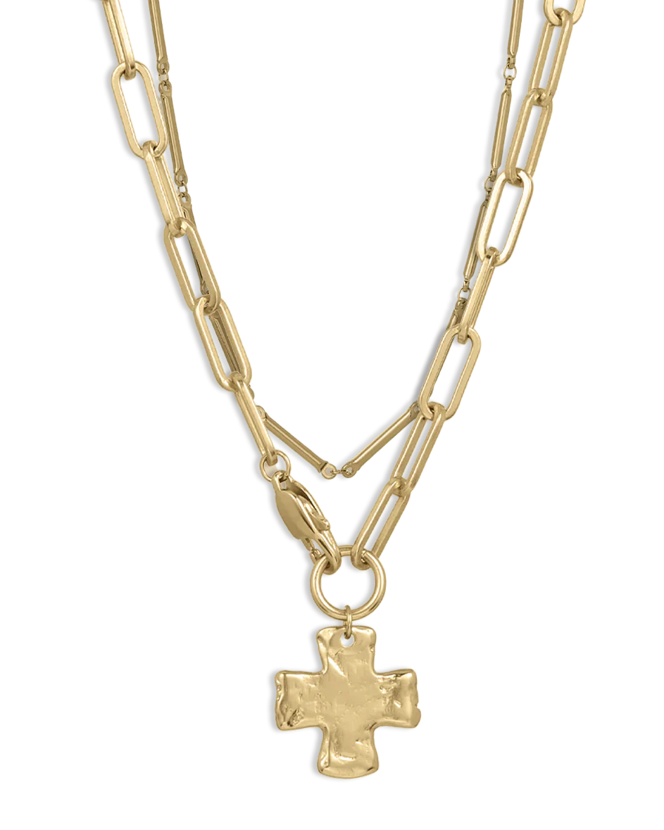 Chunky Cross and Pure Chain Necklace Set - Image 4