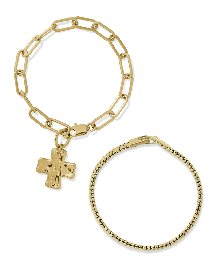 Chunky Cross Bracelet Set - Image 3