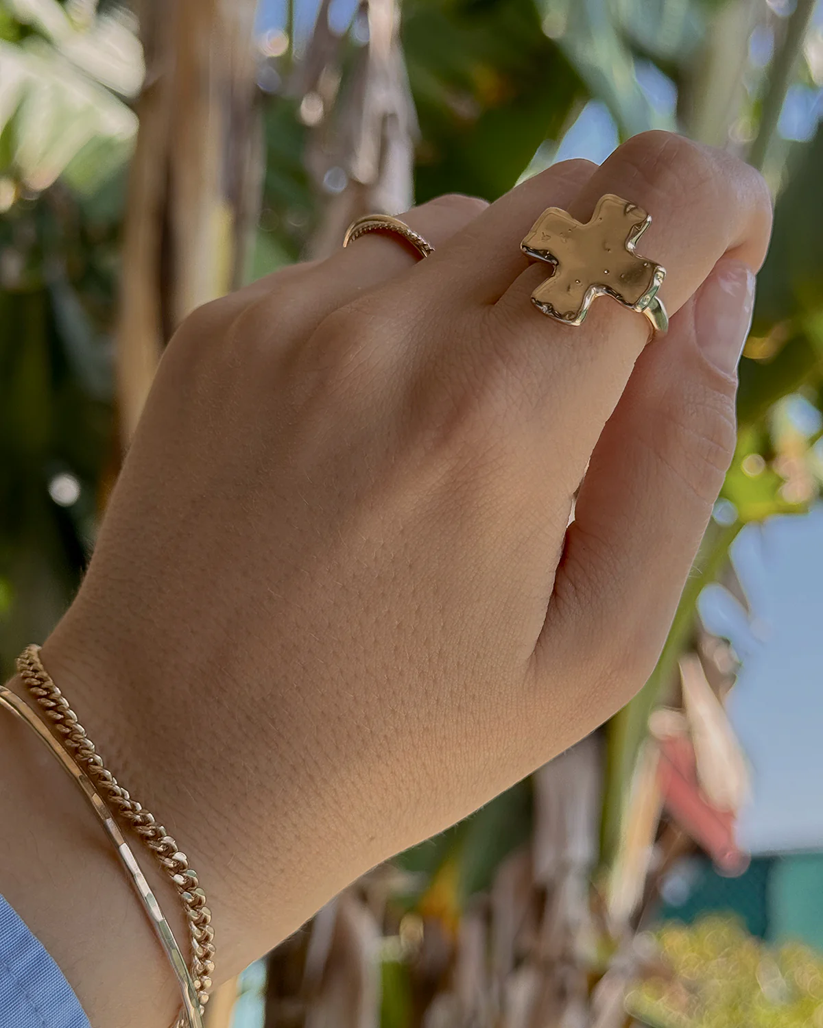 Chunky Cross Ring - Image 5