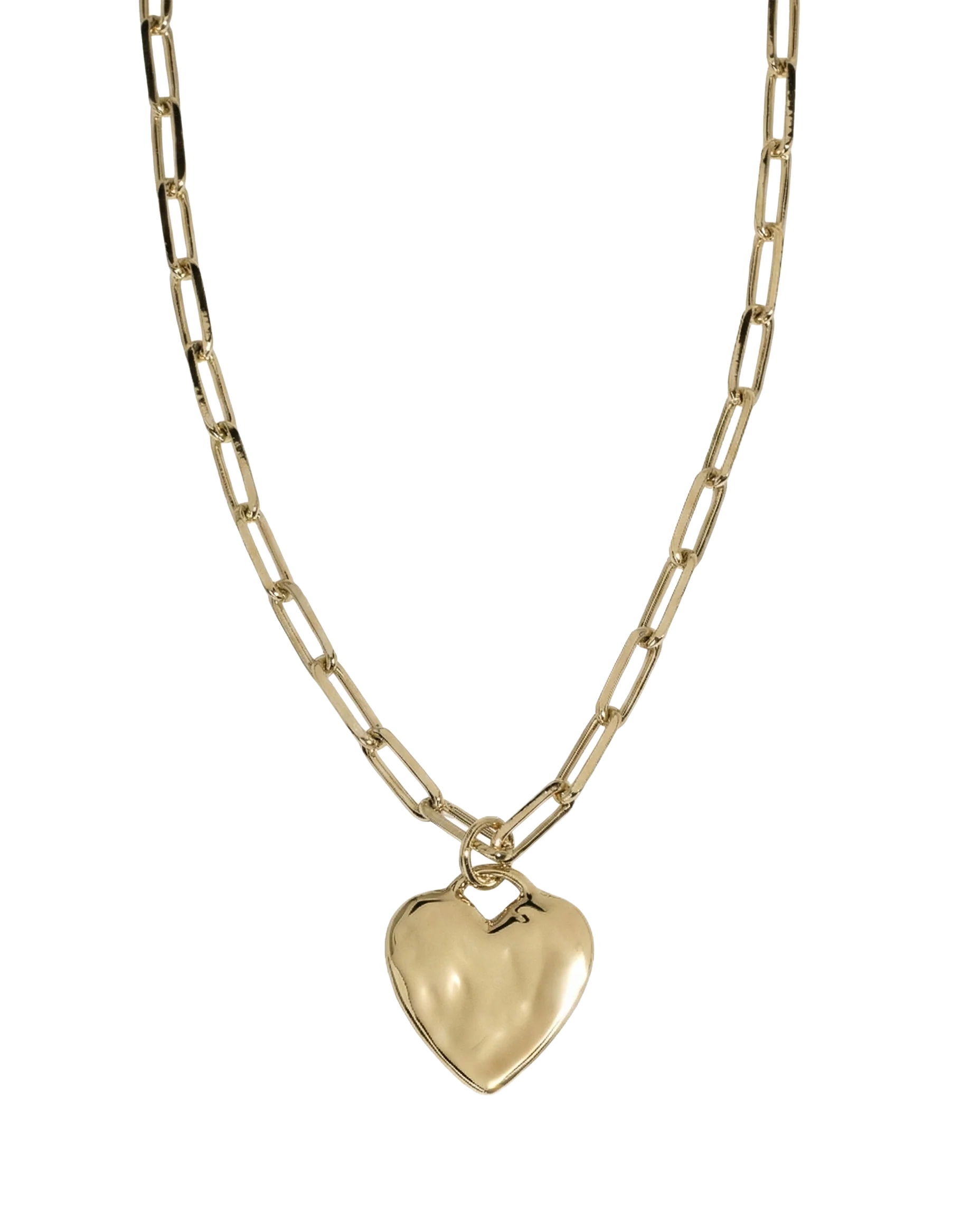 Chunky Heart Necklace - Solid Gold - Image 5