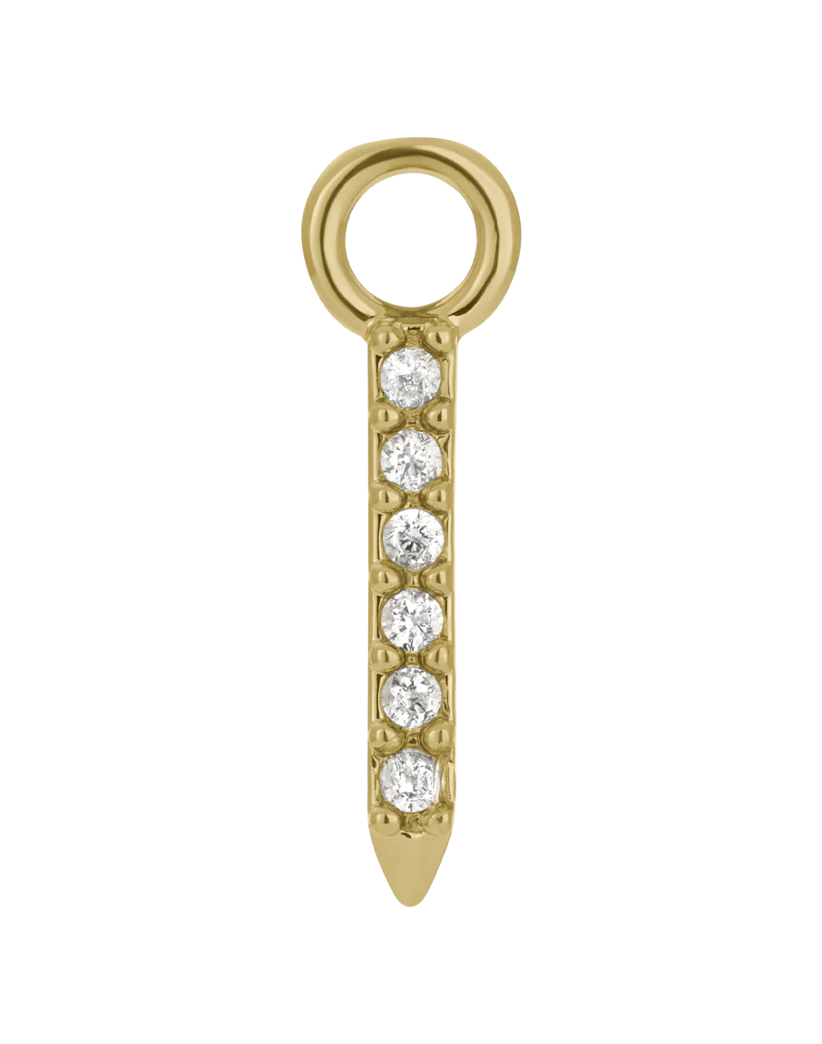 Crystal Bar Hoop Charm