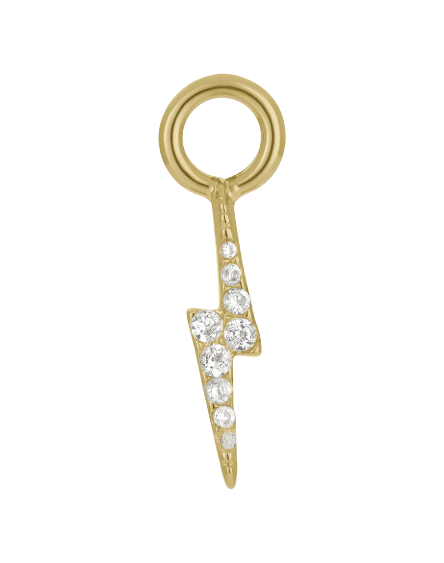 Crystal Bolt Hoop Charm