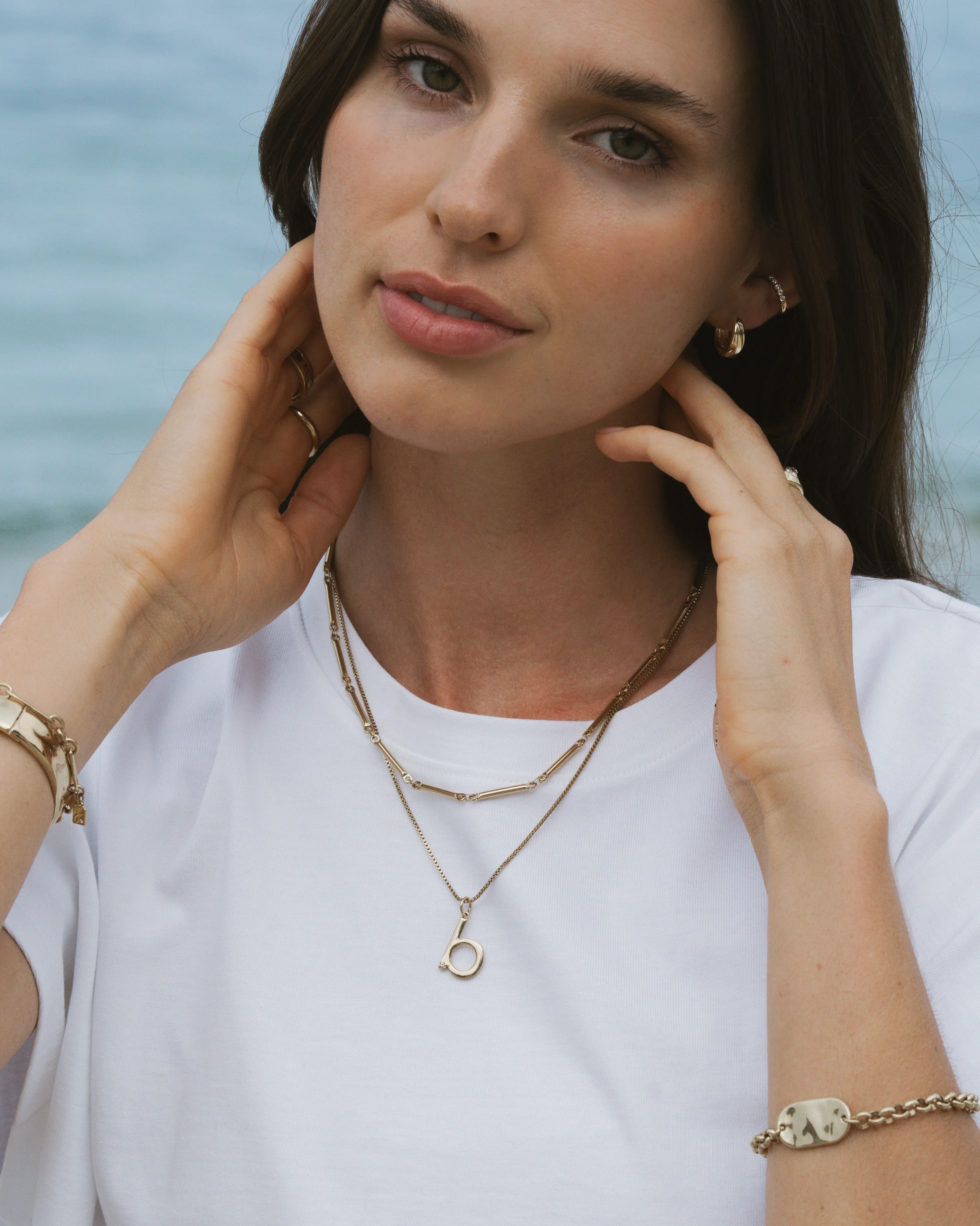 Crystal Letter Necklace - Image 2