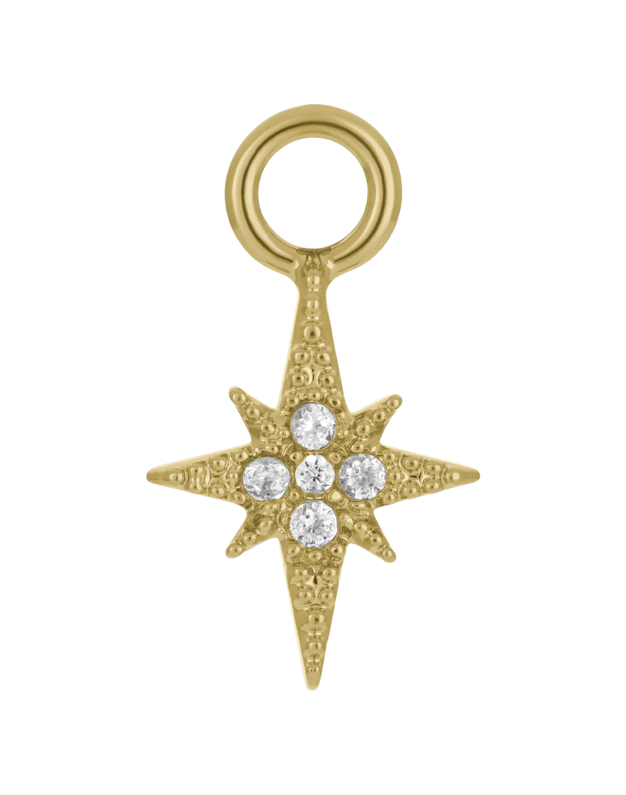 Crystal Starburst Hoop Charm