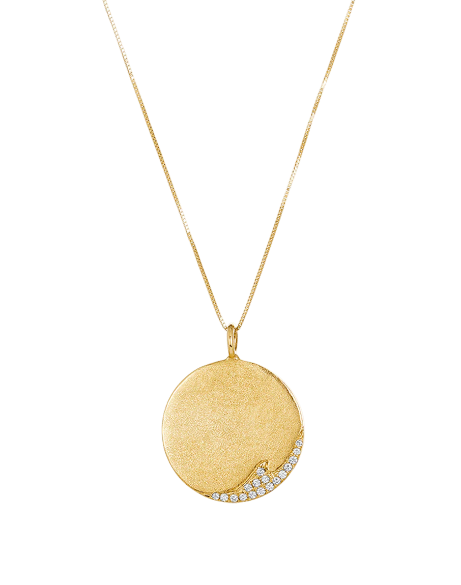 Diamond Wave Coin Necklace - Image 3