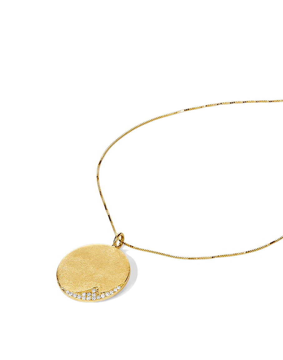 Diamond Wave Coin Necklace - Image 4