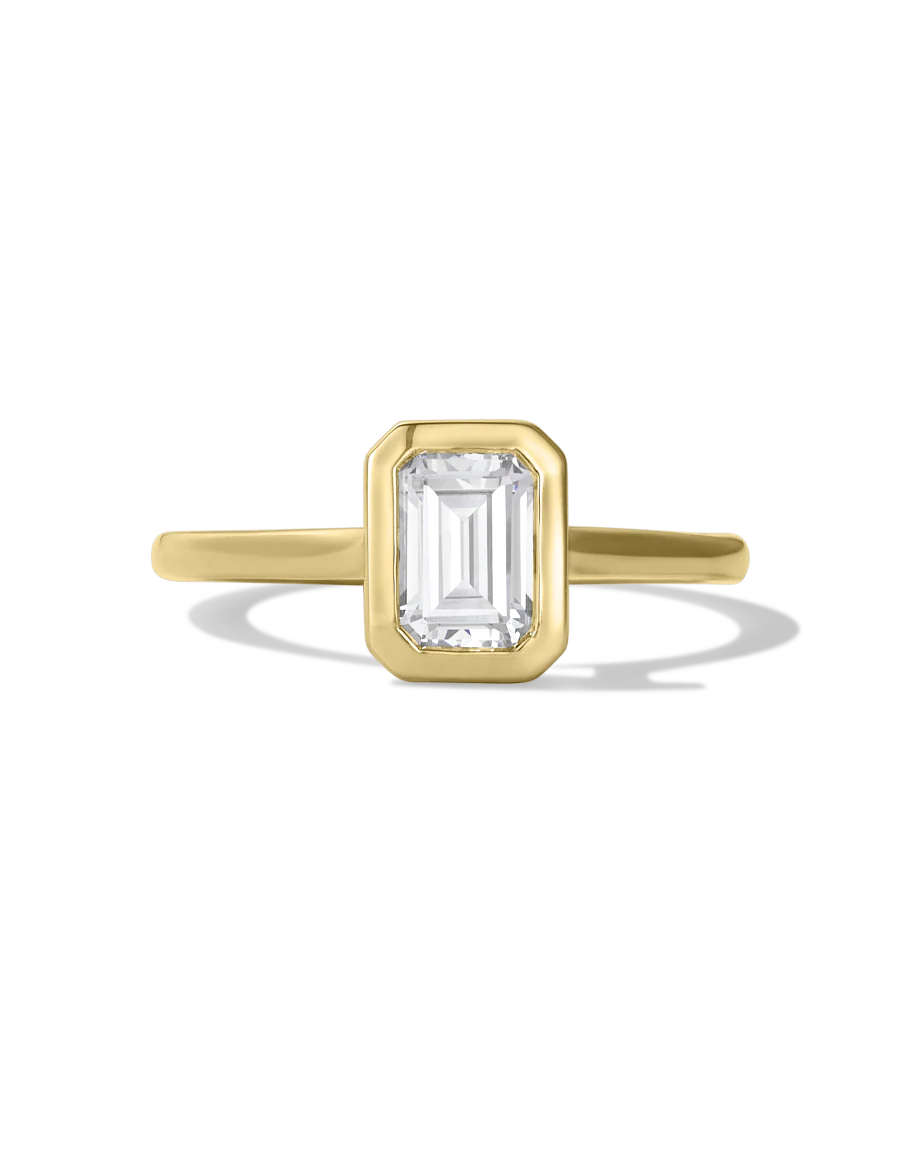 Emerald Bezel Diamond Ring - Image 3
