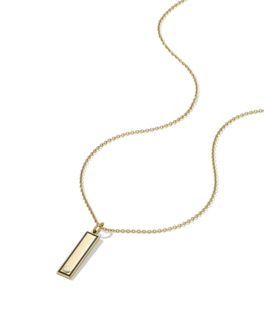 Enamel Bar Necklace - Black - Image 4