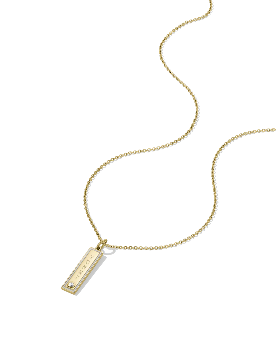 Enamel Bar Necklace - White - Image 5