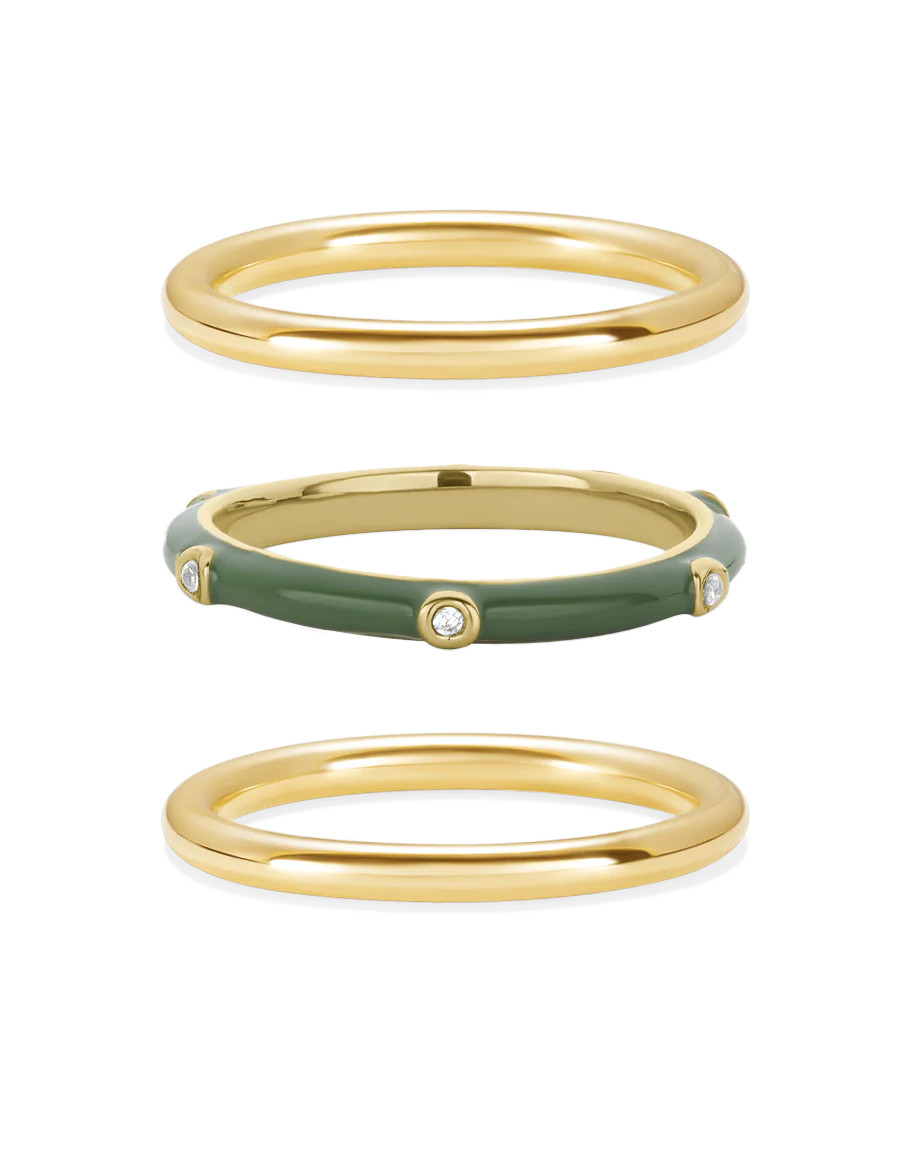 Enamel Stacking Ring Set - Image 4