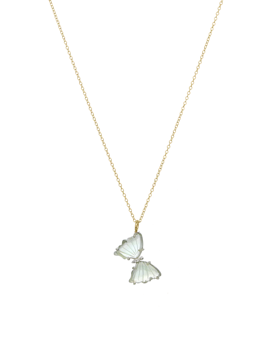 Green Amethyst Butterfly Necklace - Image 3