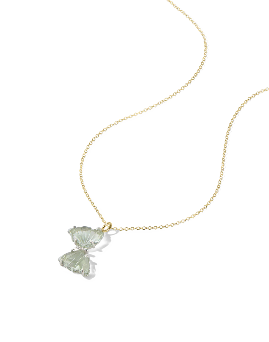 Green Amethyst Butterfly Necklace - Image 4