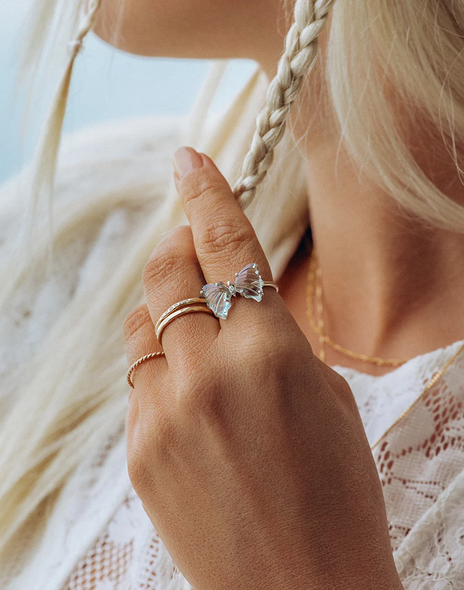 Green Amethyst Butterfly Ring - Image 2