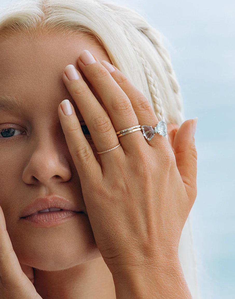 Green Amethyst Butterfly Ring - Image 3