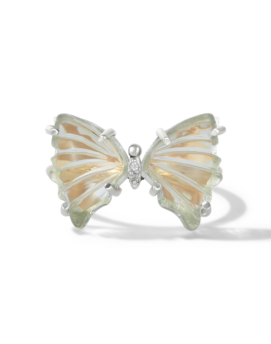 Green Amethyst Butterfly Ring - Image 4