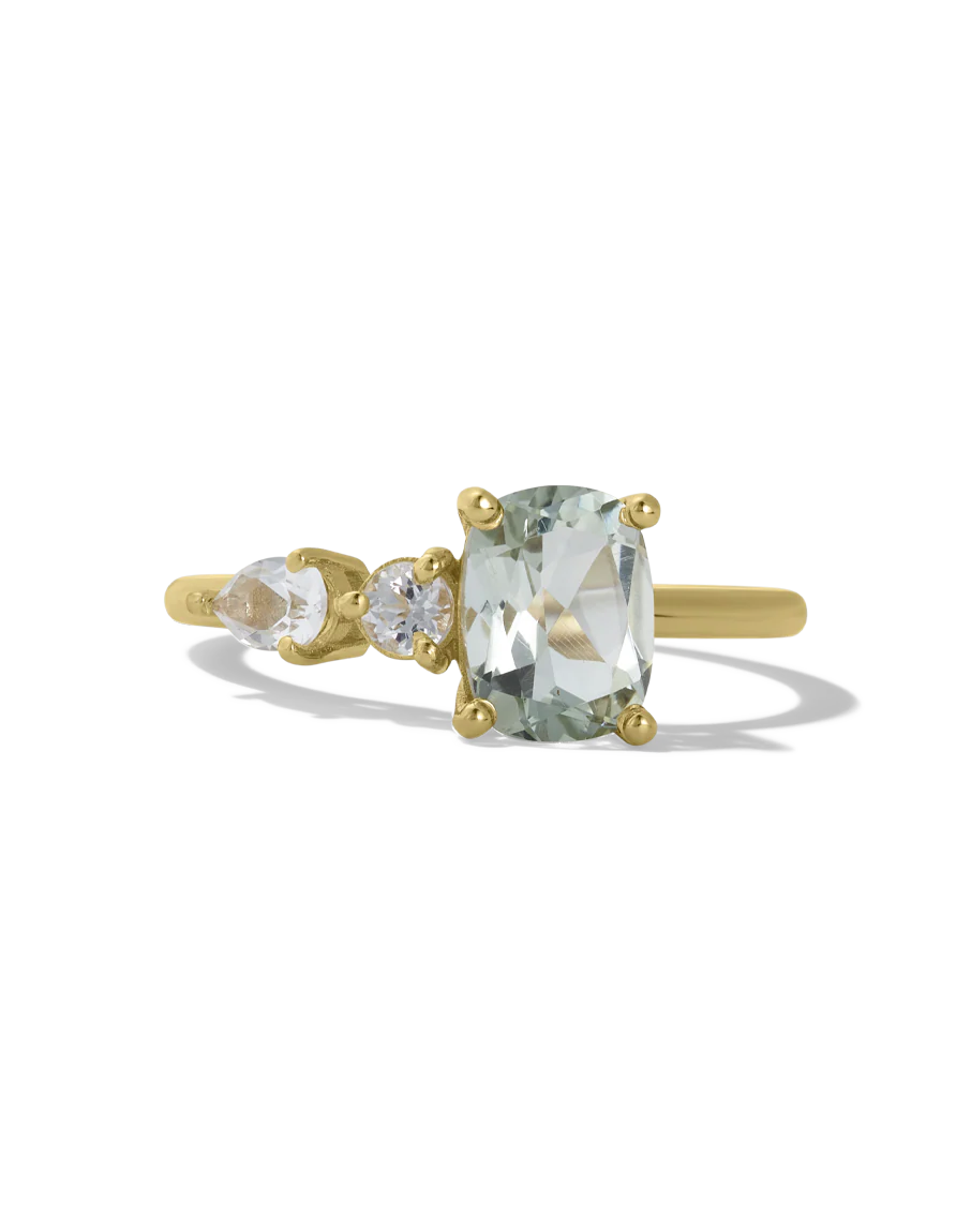 Green Amethyst Trio Ring - Image 3