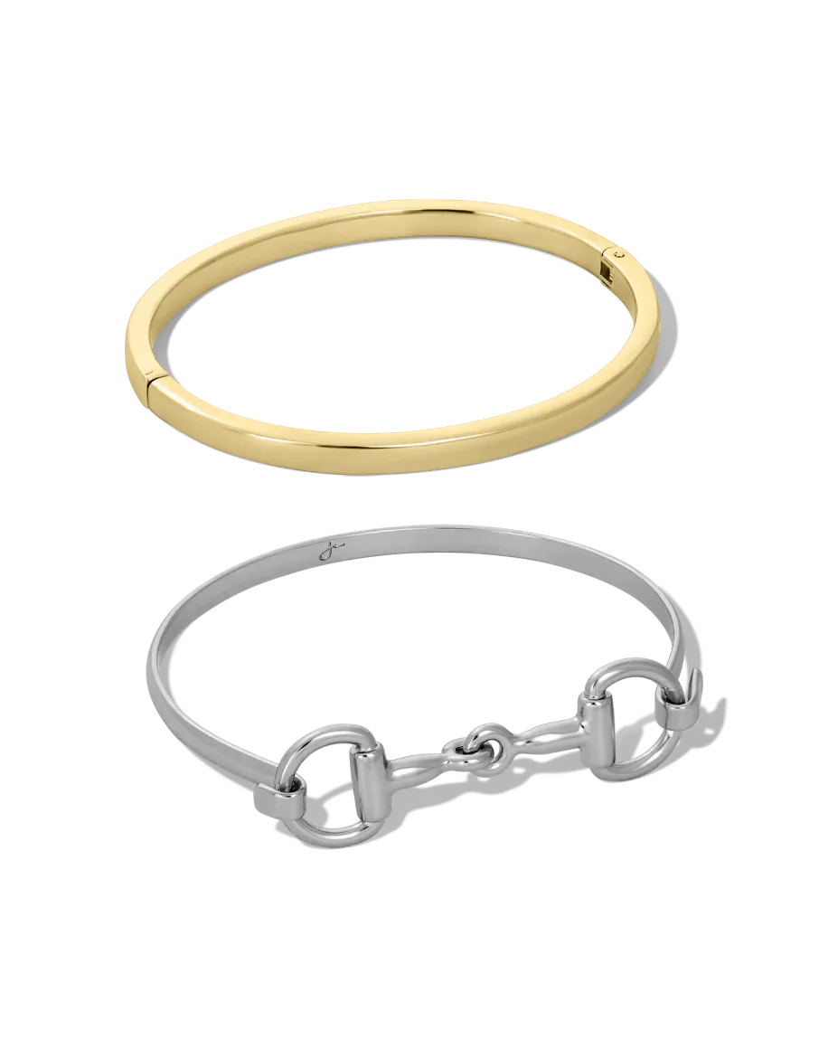 Horse Bit Bracelet Set - Mixed Metals - Image 4