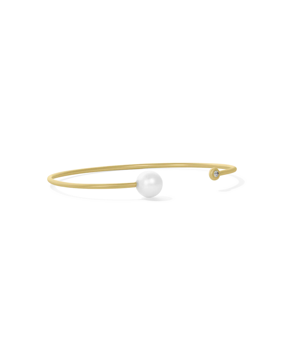 Open Cuff Pearl Bracelet - Image 4