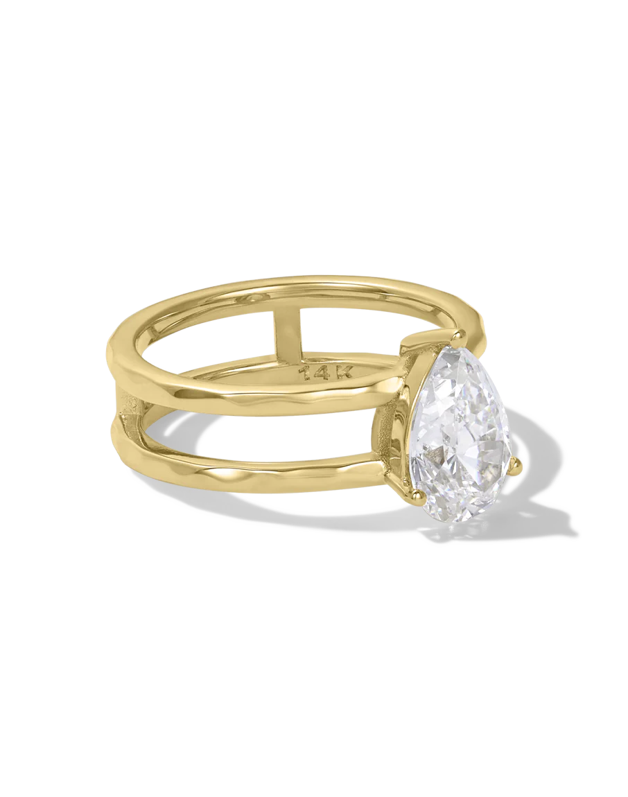 Pear Floating Diamond Ring - Image 4