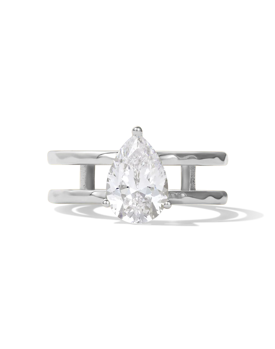 Pear Floating Diamond Ring - Image 5