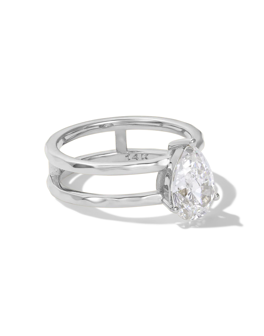 Pear Floating Diamond Ring - Image 6