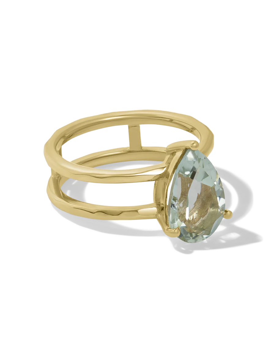 Pear Floating Green Amethyst Ring - Image 4