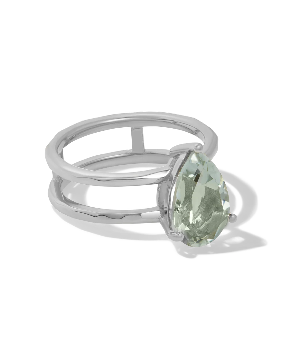 Pear Floating Green Amethyst Ring - Image 6