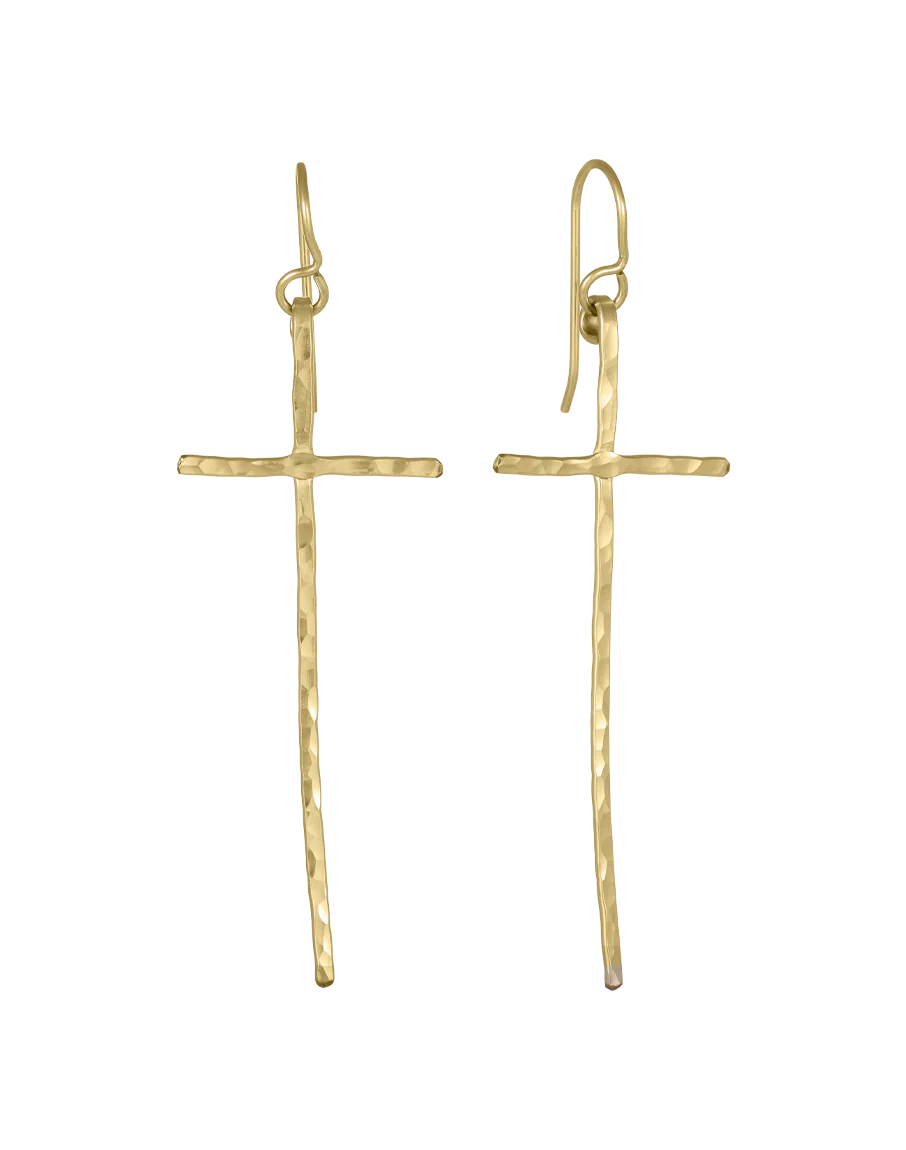 Skinny Cross Earrings - Image 3
