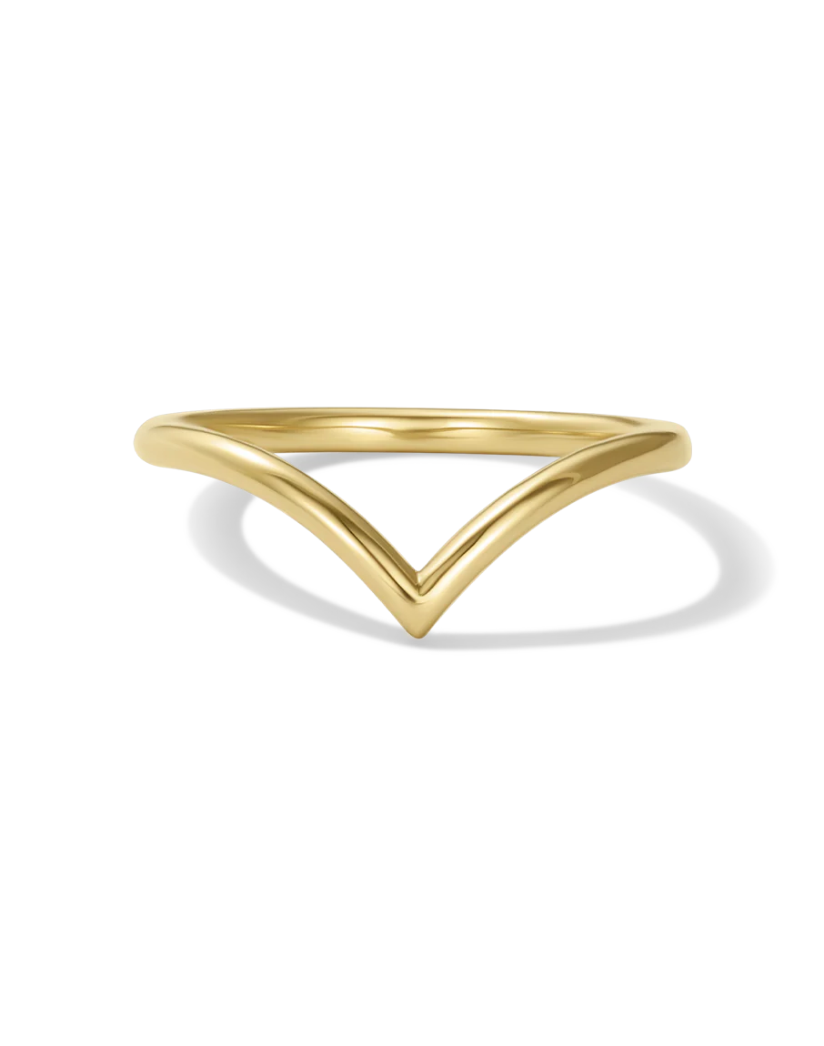 Solid Gold Chevron Band - Image 3