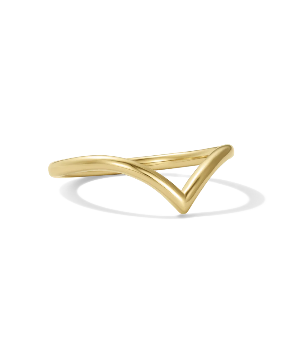 Solid Gold Chevron Band - Image 4