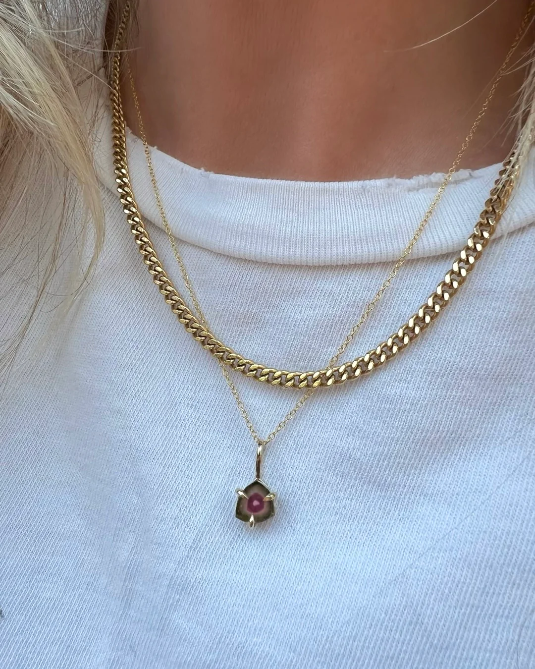Watermelon Tourmaline Necklace - Image 2